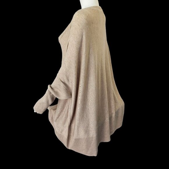 H by Halston V Neck Drop Shoulder Sweater Beige Knit Long Slv Womens Plus 1X 2X - Picture 9 of 9